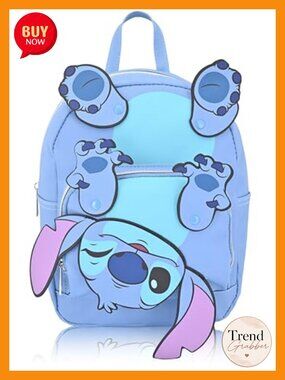 Disney Stitch Mini Backpack for Kids with Movable Arms - Lightweight Faux